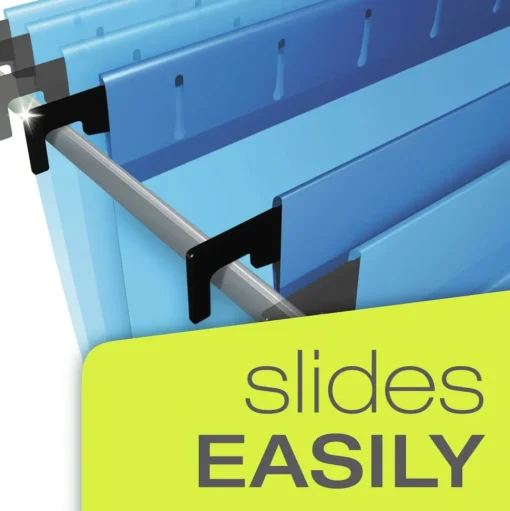 Pendaflex 1/5-Cut Tabs 3 in. Capacity 1 Section Letter Size SureHook Reinforced Extra-Capacity Hanging Box File - Blue (25/Box)