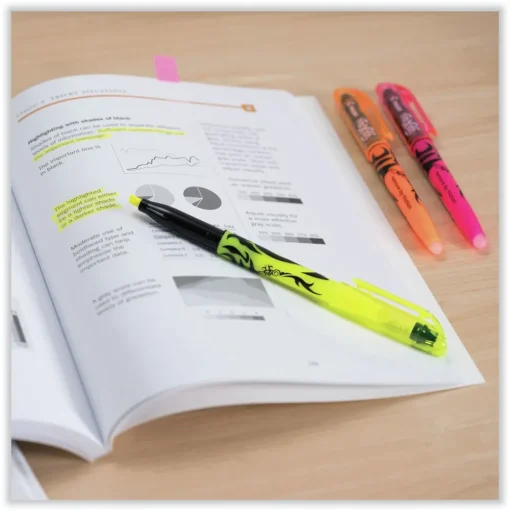 Pilot Frixion Light Erasable Highlighter, Yellow Ink, Chisel Tip, Yellow/black Barrel, Dozen