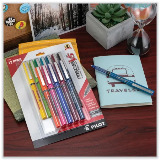 Pilot Precise V5 Fine 0.5 mm Rollerball Pen - Assorted Ink and Barrel Colors (12/Pack)