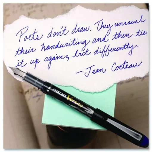 Pilot Varsity Medium 1 mm Fountain Pen - Purple Ink/Clear/Black/Purple Barrel