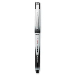 Pilot VBall Grip Liquid Ink Extra-Fine 0.5 mm Rollerball Pen - Black Ink/Black/White Barrel (1-Dozen)
