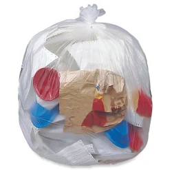 Pitt Plastics 33 in. x 39 in. 1 mil. 33 gal. Eco Strong Plus Can Liners - Natural (150/Carton)