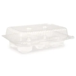Plastifar Bakery Containers, Muffin/Cupcake, 7.25 x 9.88 x 3.13, Clear, 250/Carton