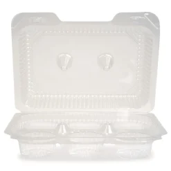 Plastifar Bakery Containers, Muffin/Cupcake, 7.25 x 9.88 x 3.13, Clear, 250/Carton