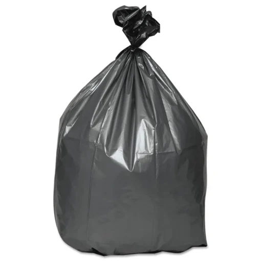 Platinum Plus 33 Gallon 1.35 mil 33 in. x 40 in. Can Liners - Gray (50/Carton)