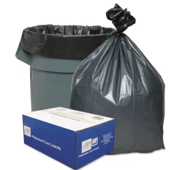 Platinum Plus 33 in. x 40 in. 33-Gallon 1.35 mil. Can Liners - Gray (100/Carton)
