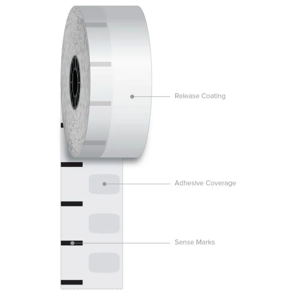 PM Company 1.57 in. x 375 ft. Sticky Media - White (12 Rolls/Carton)