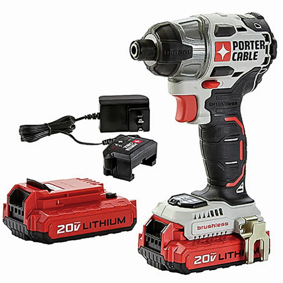 Porter-Cable 20V MAX 1.5 Ah Cordless Lithium-Ion Brushless 1/4 in. Impact Driver Kit
