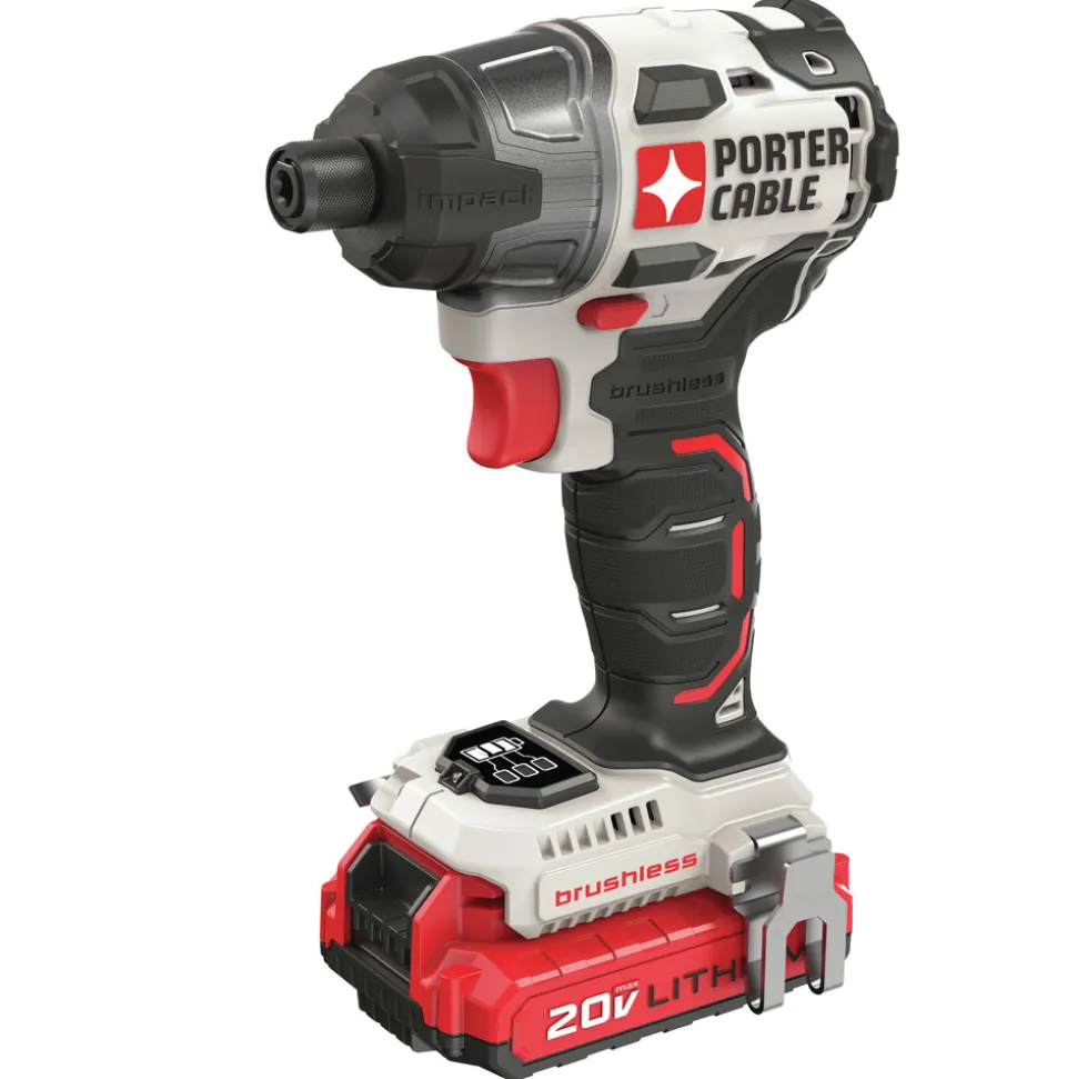 Porter-Cable 20V MAX 1.5 Ah Cordless Lithium-Ion Brushless 1/4 in. Impact Driver Kit