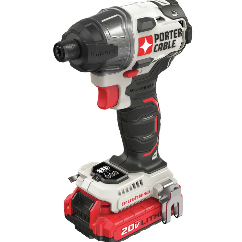 Porter-Cable 20V MAX 1.5 Ah Cordless Lithium-Ion Brushless 1/4 in. Impact Driver Kit