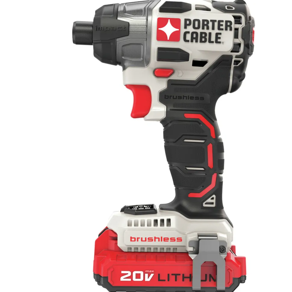 Porter-Cable 20V MAX 1.5 Ah Cordless Lithium-Ion Brushless 1/4 in. Impact Driver Kit
