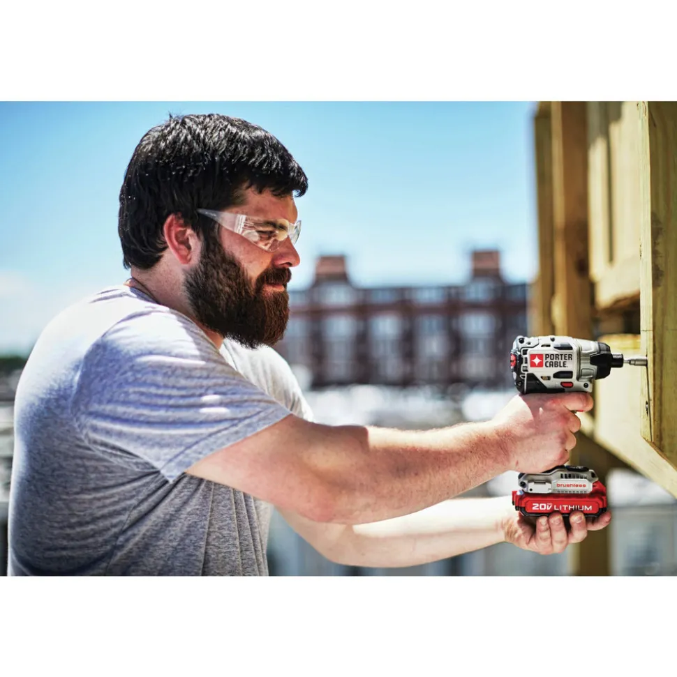 Porter-Cable 20V MAX 1.5 Ah Cordless Lithium-Ion Brushless 1/4 in. Impact Driver Kit