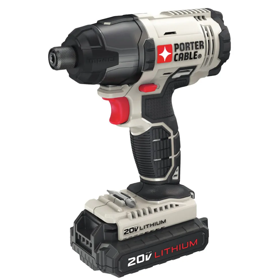 Porter-Cable 20V MAX 1.3 Ah Cordless Lithium-Ion 1/4 in. Hex Impact Driver Kit