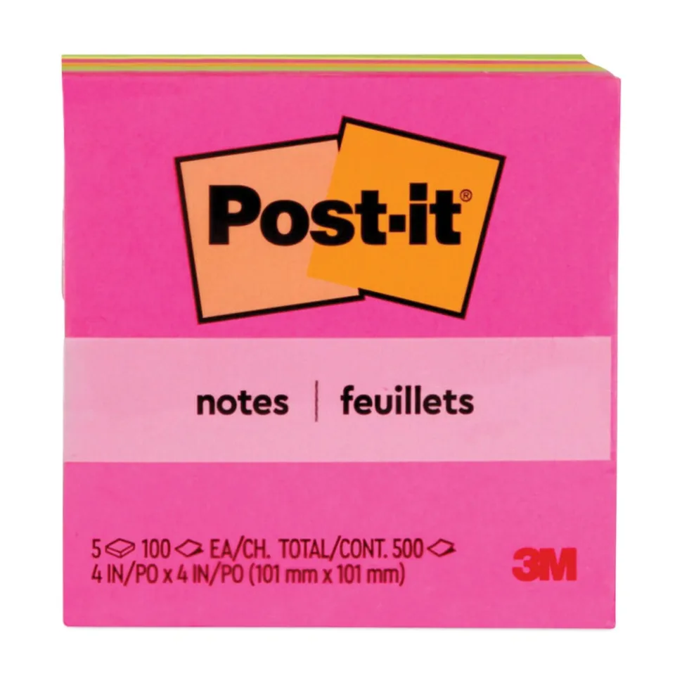 Post-it Notes 4 in. x 4 in. Original Pads - Poptimistic Collection Colors (5/Pack)