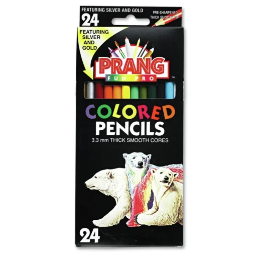 Prang 3.3 mm 2B Colored Pencil Sets - Assorted Lead/Barrel Colors (24/Set)
