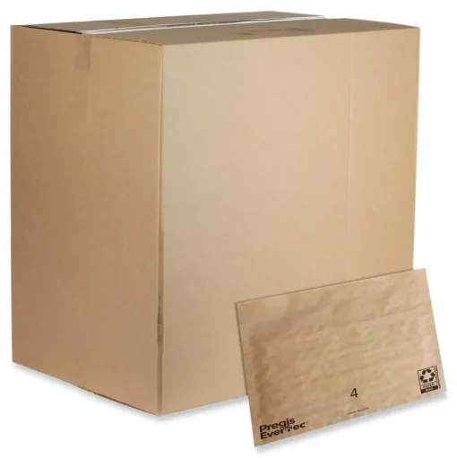 Pregis EverTec 14 in. x 9 in. No. 4 Self-Adhesive Closure Kraft Paper Curbside Recyclable Padded Mailer - Brown (150/Carton)