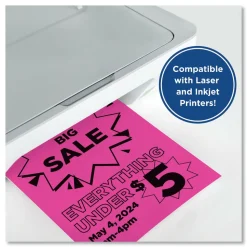 PrintWorks Professional 8.5 in. x 11 in. 24 lbs. Text Weight Color Paper - Fuchsia (1-Ream)