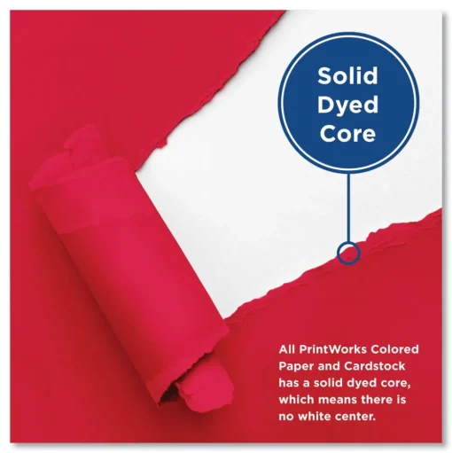 PrintWorks Professional 8.5 in. x 11 in. 24 lbs. Text Weight Color Paper - Red (1-Ream)