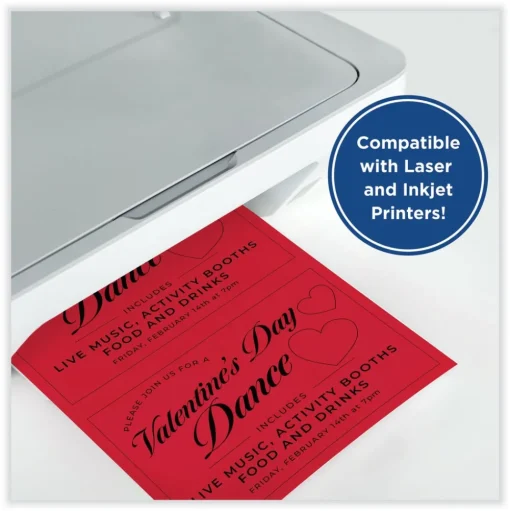 PrintWorks Professional 8.5 in. x 11 in. 65 lbs. Text Weight Color Cardstock - Red (1-Ream)
