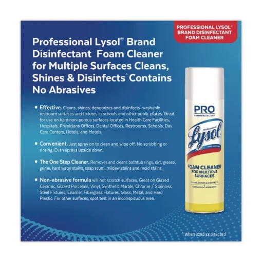 Professional LYSOL Brand 24 oz Disinfectant Foam Cleaner Aerosol Spray