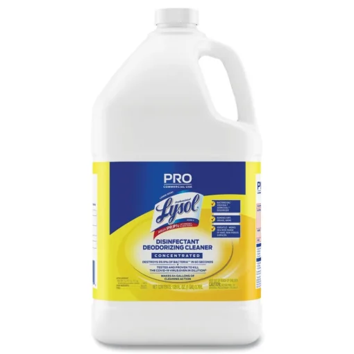 Professional LYSOL Brand 128 oz. Bottle Disinfectant Deodorizing Cleaner Concentrate - Lemon Scent (4/Carton)