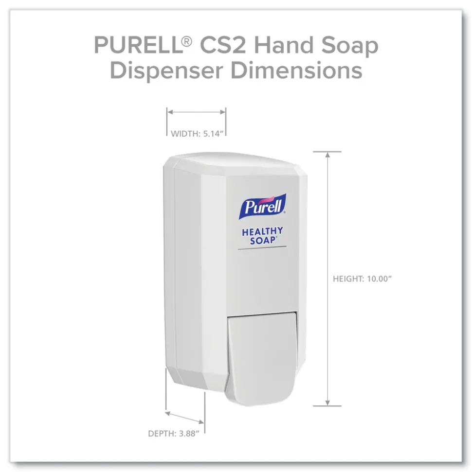 PURELL 5.14 in. x 3.88 in. x 10 in. 1,000 mL CS2 Healthy Soap Dispenser - White (6/Carton)