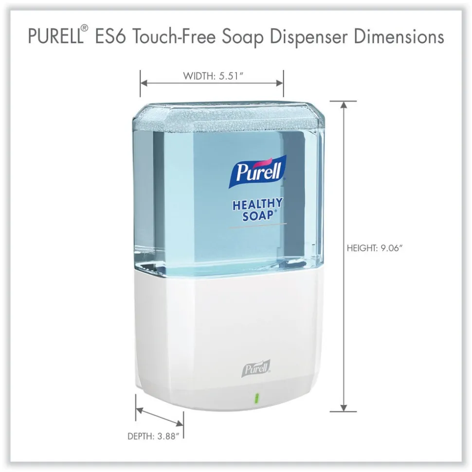PURELL 1200 mL 5.25 in. x 8.8 in. x 12.13 in. ES6 Soap Touch-Free Dispenser - White