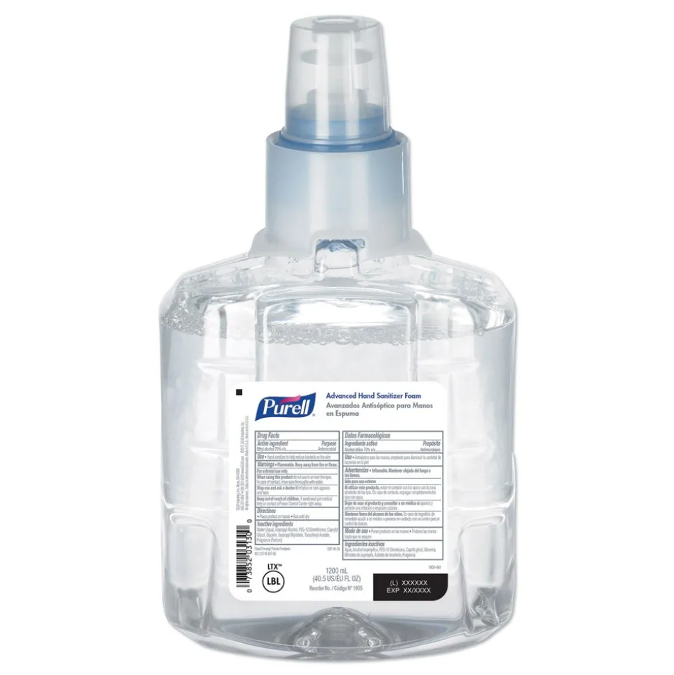 PURELL Advanced 1200 ml Hand Sanitizer Refill for LTX-12 Dispenser (2/Carton)