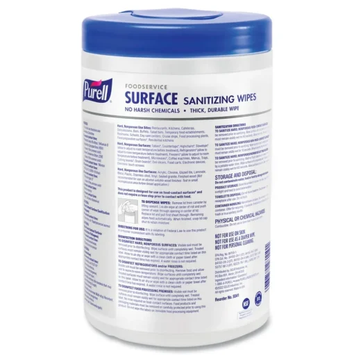 PURELL 1-Ply 10 in. x 7 in. Fragrance-Free Foodservice Surface Sanitizing Wipes - White (6/Carton)