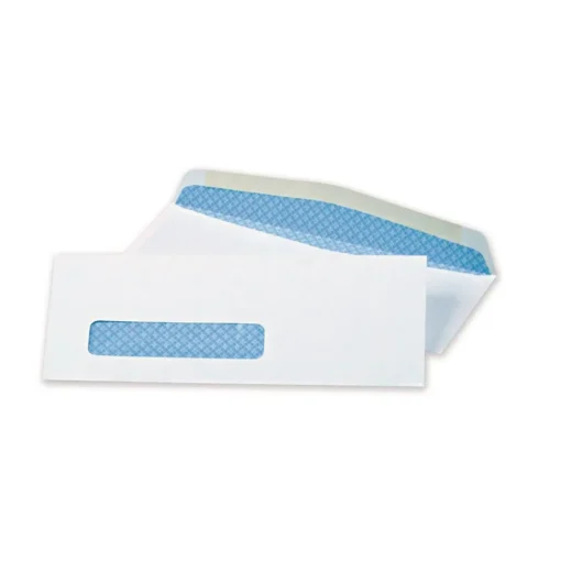 Quality Park 3.63 x 8.63 Commercial Flap Gummed Closure Security Tint Window Envelope - White (500/Box)