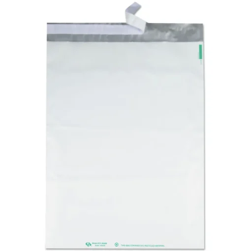Quality Park Redi-Strip 14 in. x 19 in. No. 6 Square Flap Adhesive Closure Poly Mailer - White (100/Box)