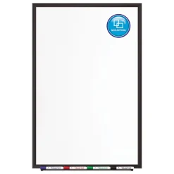 Quartet 72 in. x 48 in. Classic Series Porcelain Magnetic Dry Erase Board - White Surface, Black Aluminum Frame
