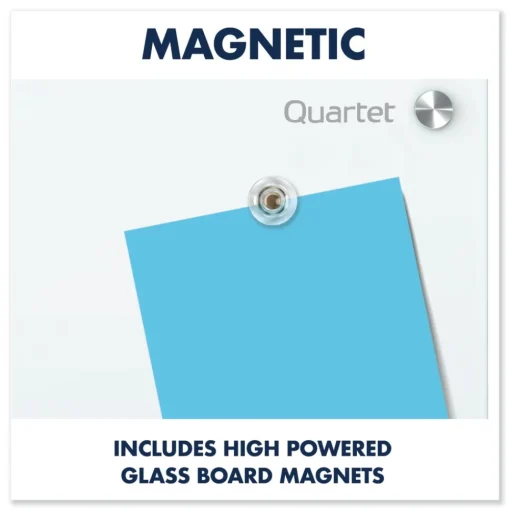 Quartet 24 in. x 18 in. Infinity Magnetic Glass Marker Board - White Surface