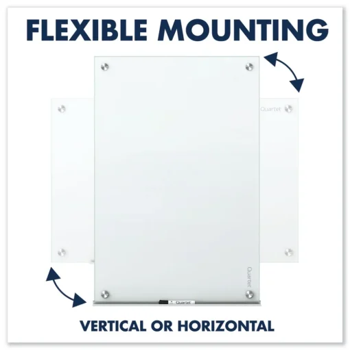 Quartet 24 in. x 18 in. Infinity Magnetic Glass Marker Board - White Surface