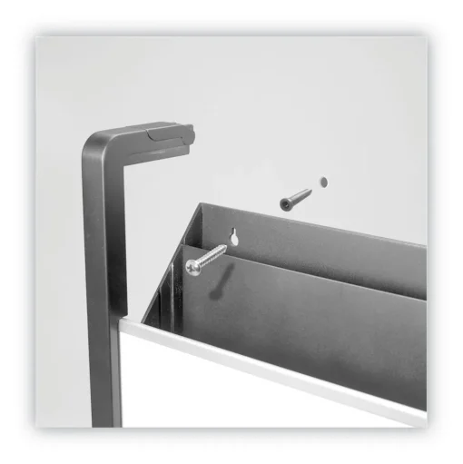 Quartet Three-Pocket Hanging File Pocket with Dry Erase Board - Letter, Black