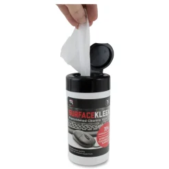 Read Right SurfaceKleen 6.38 in. x 5.4 in. Tub Premoistened Alcohol Cleaning Wipes - Unscented White (75/Pack)