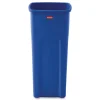 Rubbermaid Commercial 23 Gallon Plastic Recycled Untouchable Square Recycling Container - Blue