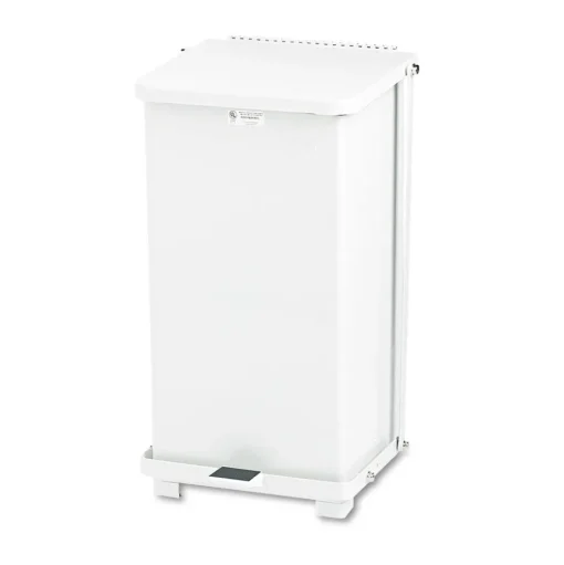 Rubbermaid Commercial 6.5 gal. Defenders Heavy-Duty Steel Step Can - White