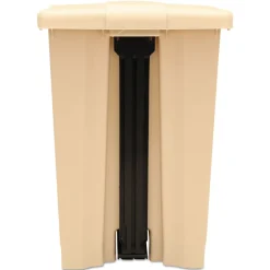 Rubbermaid Commercial 12 Gallon Indoor Utility Step-On Plastic Waste Container - Beige