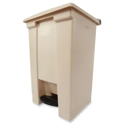 Rubbermaid Commercial 12 Gallon Indoor Utility Step-On Plastic Waste Container - Beige
