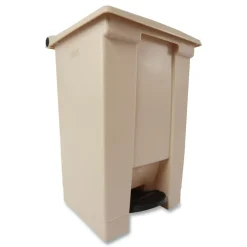 Rubbermaid Commercial 12 Gallon Indoor Utility Step-On Plastic Waste Container - Beige