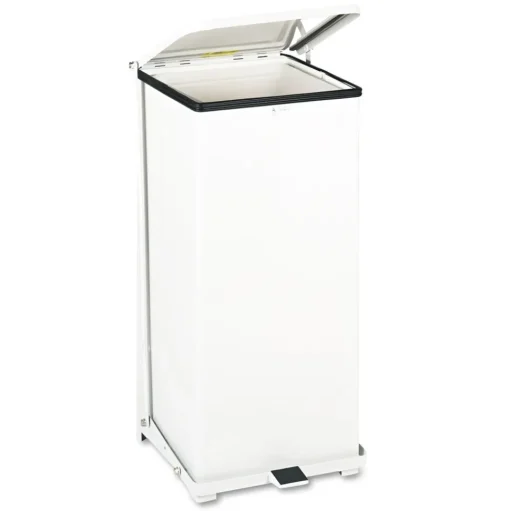 Rubbermaid Commercial 13 gal. Defenders Heavy-Duty Steel Step Can - White