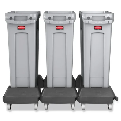 Rubbermaid Commercial 23 Gallon Rectangular Plastic Slim Jim Receptacle W/venting Channels - Gray