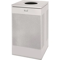 Rubbermaid Commercial 20 Gallon Steel Designer Line Silhouettes Waste Receptacle - Silver Metallic