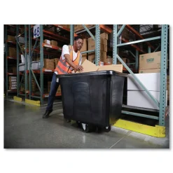 Rubbermaid Commercial 149 gal 600 lb Capacity Plastic Cube Truck - Black