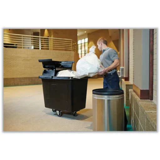 Rubbermaid Commercial 119.7 gal. 500 lbs. Capacity Plastic/Metal Cube Truck - Black
