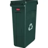 Rubbermaid Commercial 23 Gallon Slim Jim Recycling Container with Venting Channels - Green