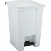 Rubbermaid Commercial 12 Gallon Indoor Utility Step-On Plastic Waste Container - White