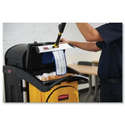 Rubbermaid Commercial 34 Gallon 17.5 in. x 33 in. Vinyl Cleaning Cart Bag - Yellow