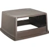 Rubbermaid Commercial 23 in. x 26.63 in. x 13 in. Hooded Top Glutton Receptacle without Door - Brown